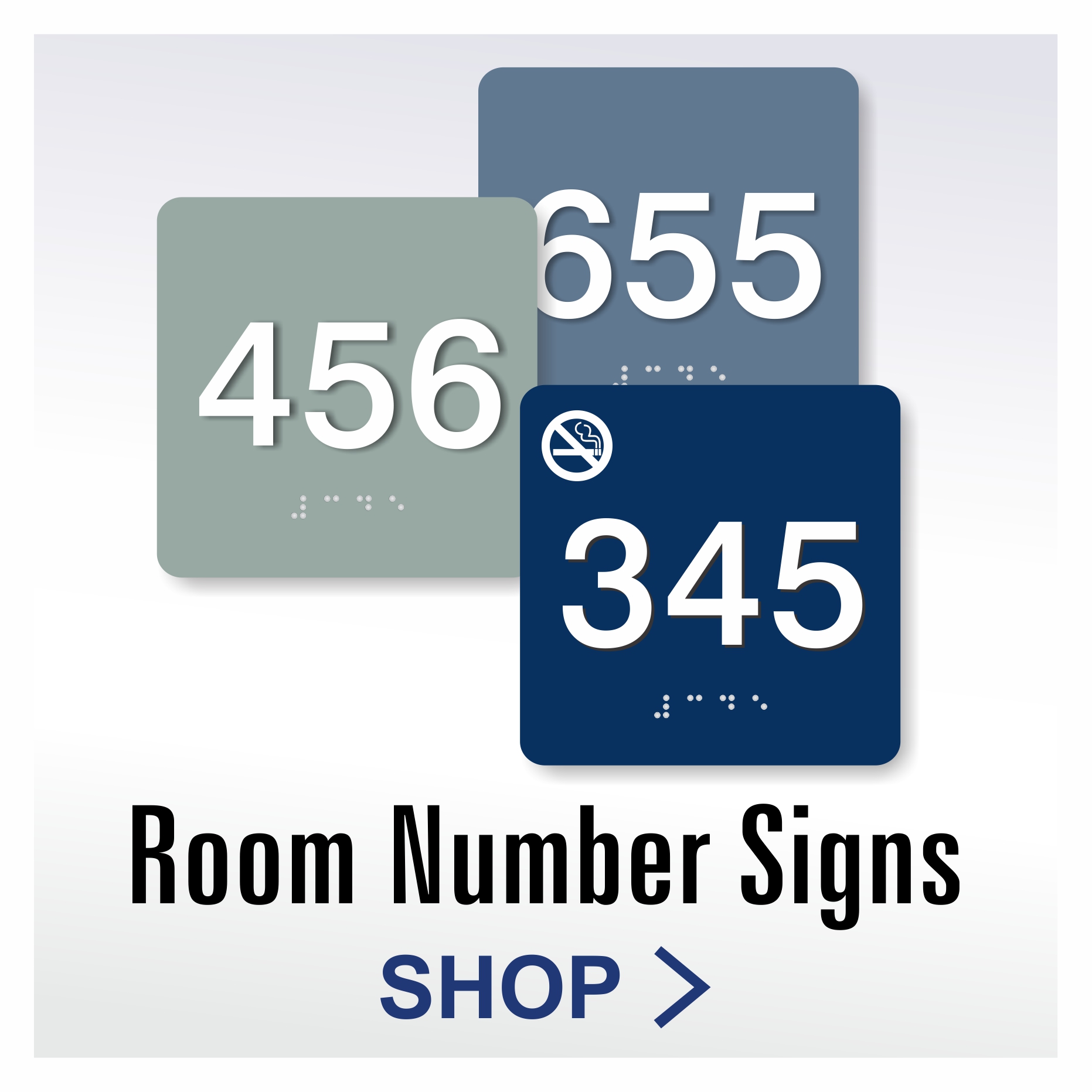 Economy Series Custom Braille Room number signs for ADA compliance